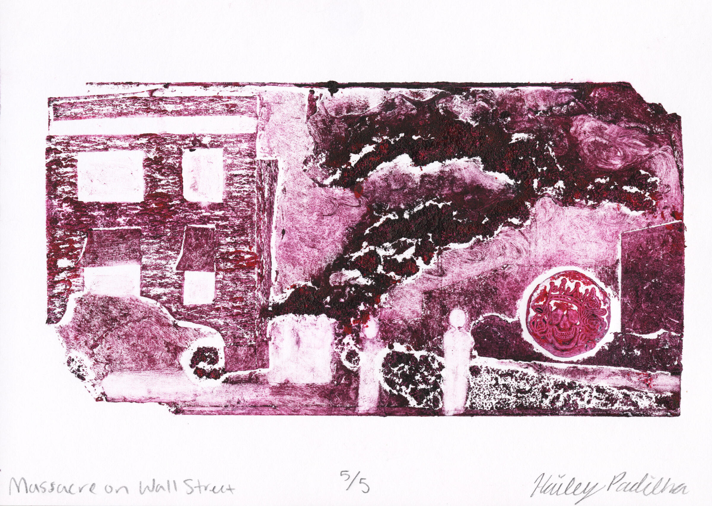 Massacre, collagraph, 5 3/4” x 8”, 2025.