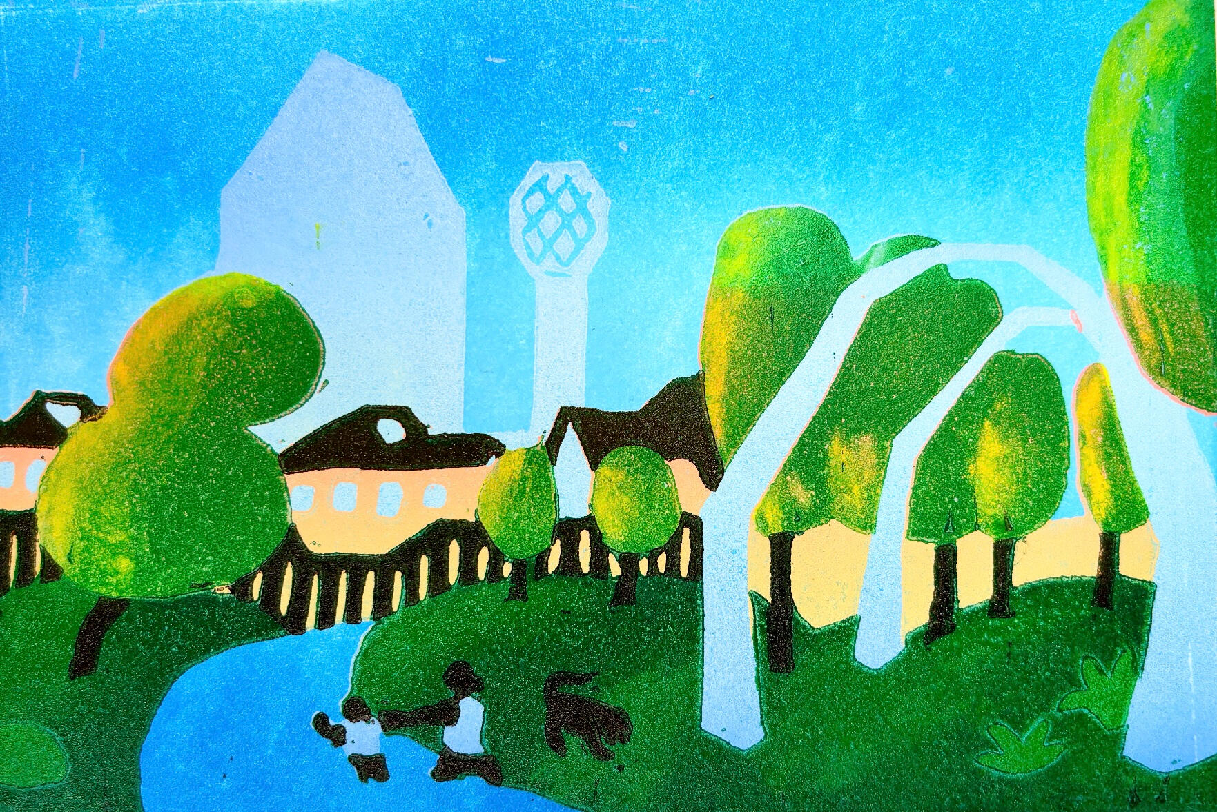 Ode to Tarsila, reducative relief, 6” x 3”, 2025.