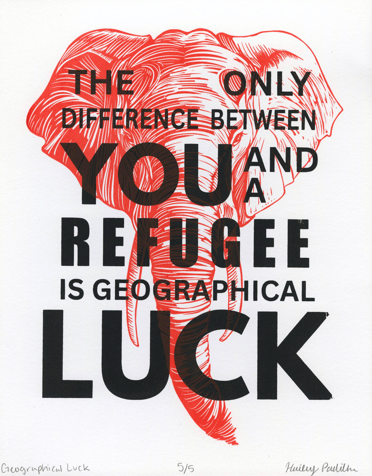 Geographical Luck, screenprint, 11” x 14”. 2026.